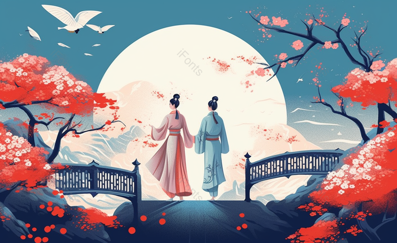 情人节七夕情侣花丛相拥手绘插画,插画/手绘图,插画/手绘图库,插画/手绘图下载,插画/手绘